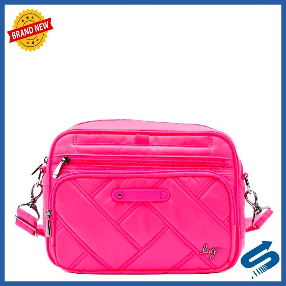 Medium Crossbody Bag with Lug Charm Bar, 9 Pockets, Travel Sling